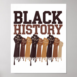 Schwarzer Geschichtsmonat Hände Symbol Afro Motiva Poster
