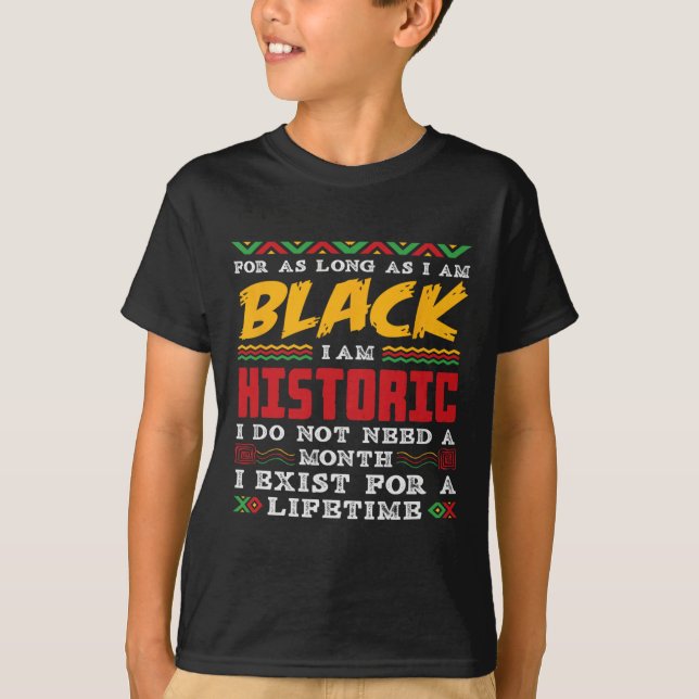 Schwarzer Geschichtsmonat Ich bin schwarz historis T-Shirt (Vorderseite)