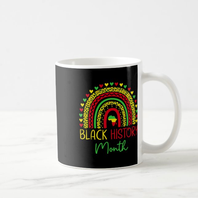 Schwarzer Geschichtsmonat Leopard Regenbogen Afroa Kaffeetasse (Rechts)