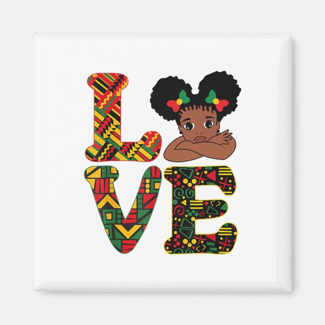 Schwarzer Geschichtsmonat Liebesstolz Design Kunst Magnet (Vorne)
