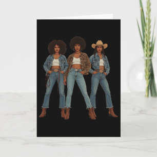Schwarzer Geschichtsmonat Melanin Cowgirl Swag Wes Karte