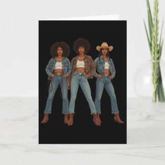Schwarzer Geschichtsmonat Melanin Cowgirl Swag Wes Karte