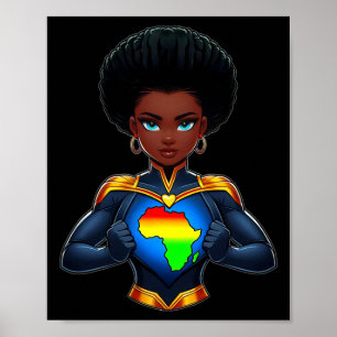Schwarzer Geschichtsmonat Melanin Königin Starke S Poster