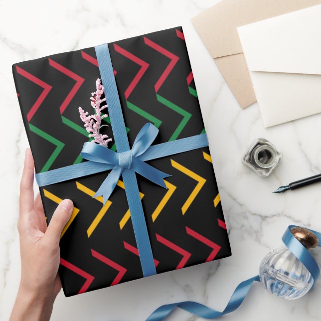 Schwarzer Geschichtsmonat Muster  Geschenkpapier (Schenken)