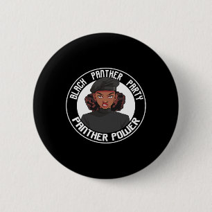 Schwarzer Geschichtsmonat Panther Partei Logo Afro Button