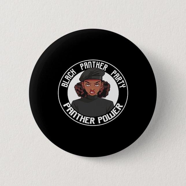 Schwarzer Geschichtsmonat Panther Partei Logo Afro Button (Vorderseite)