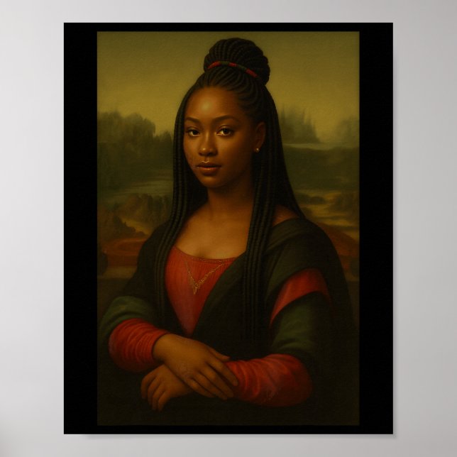 Schwarzer Geschichtsmonat Schwarze Mona Lisa Afroa Poster (Vorne)