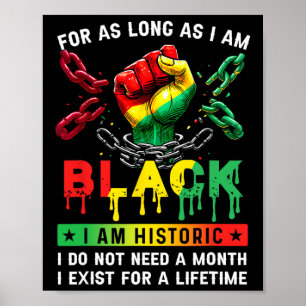 Schwarzer Geschichtsmonat, solange ich schwarz bin Poster