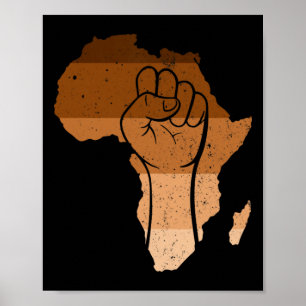 Schwarzer Geschichtsmonat Vintage Melanin Hand Fis Poster