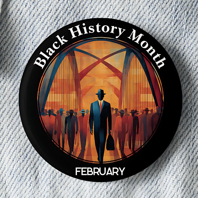 Schwarzer Geschichtsmonats-Brückenüberquerung Pinb Button (Von Creator hochgeladen)