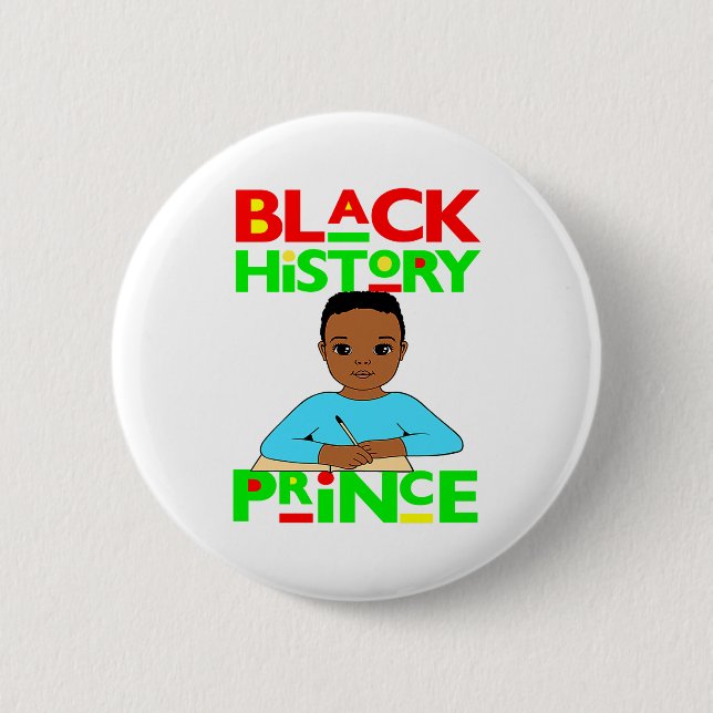 Schwarzer Geschichtsprinz Melanin Junge Sohn Bruh  Button (Vorderseite)