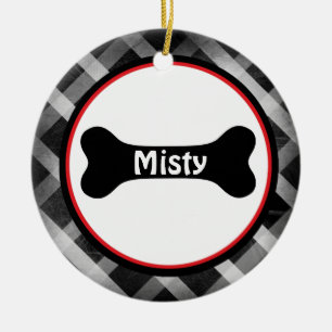 Schwarzer Gingham-große schwarzer Keramik Ornament