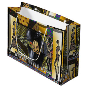 Schwarzer Girl Rock Große Geschenktüte