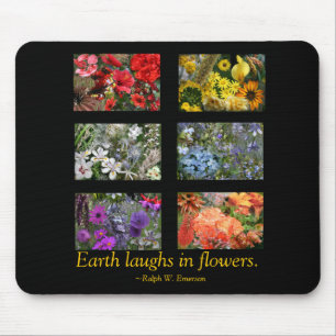 Schwarzer Glasfenstergarten Mousepad