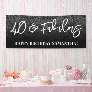 Schwarzer Glitter-Farbblock 40 und Fabelhaft Banner
