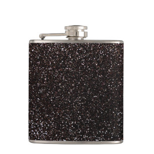 Schwarzer Glitter Flachmann