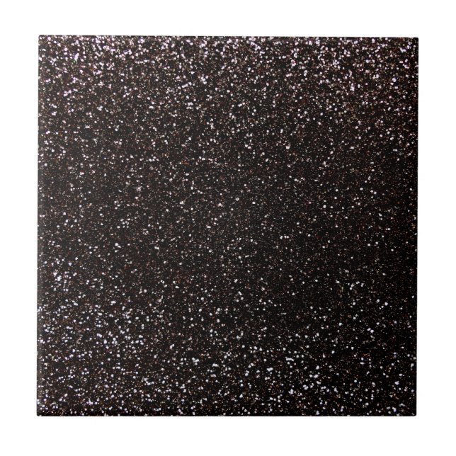 Schwarzer Glitter Fliese (Vorderseite)