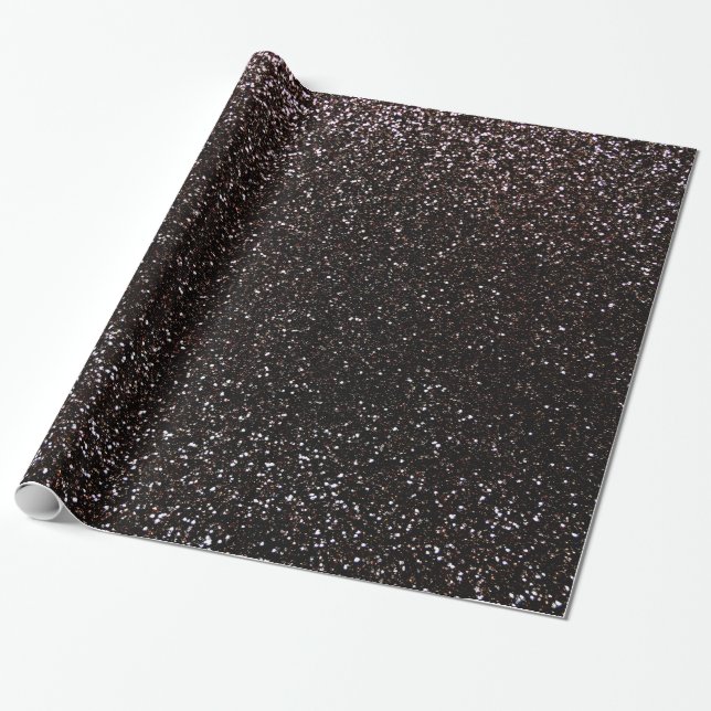 Schwarzer Glitter Geschenkpapier (Ungerollt)