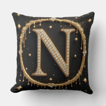 Schwarzer Glitter-Monogramm-Buchstabe N für Namens
