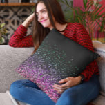 Schwarzer Glitzer Akzent Kissen<br><div class="desc">Dieses elegante Handtuchdesign besticht durch einen schwarzen Hintergrund mit farbenfrohen Glitzer-Akzenten und eine elegante Touch.</div>