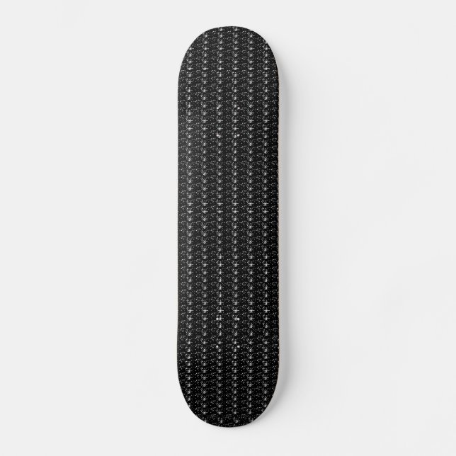 Schwarzer Glitzer auf der Skate-Tafel Skateboard (Vorderseite)