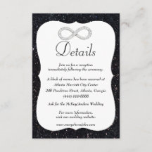 Schwarzer Glitzer Diamond Unendlichkeit Hochzeitsd