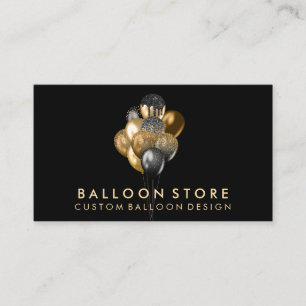 Schwarzer Glitzer Event Party Decke Ballon Visitenkarte