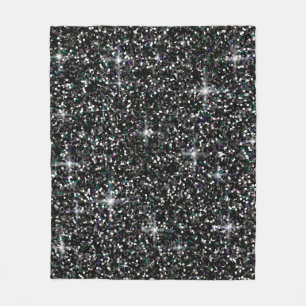 Schwarzer Glitzer Fleecedecke