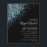 Schwarzer Glitzer Haushalt Bat Mitzvah Einladung<br><div class="desc">Ein einfaches Glitzer-Design **BITTE LESEN SIE VOR DEM KAUF** Unser kleines Sortiment an Büromaterial misst 4, 5" x 5, 6" und passt in einen A6-Umschlag, der in allen möglichen Farben in Ihrem Schreibwarenladen erhältlich ist oder Sie können vor dem Kasse Weißes zu Ihrer Bestellung hinzufügen. Der Karton ist hellweiß mit...</div>