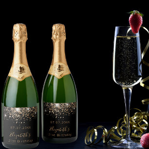 Schwarzer Glitzer-Monogramm-Chic