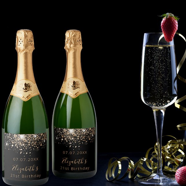 Schwarzer Glitzer-Monogramm-Chic (Von Creator hochgeladen)