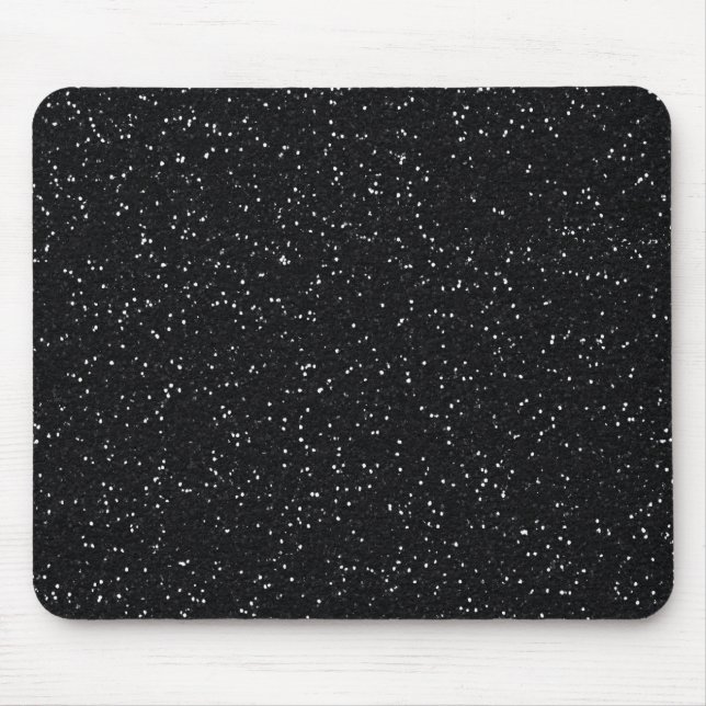 Schwarzer Glitzer Mousepad (Vorne)