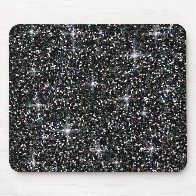 Schwarzer Glitzer Mousepad (Vorne)