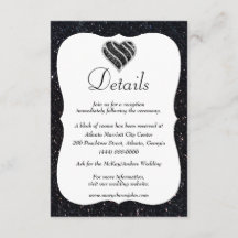 Schwarzer Glitzer Schwarzes und Weiß Herz Hochzeit