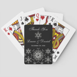 Schwarzer Glitzer Snowflakes Hochzeitskarten Spielkarten