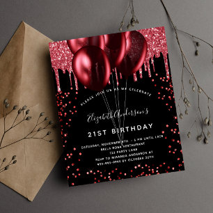Schwarzer Glitzer zum Geburtstag - Aufforderung zu Flyer