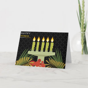 Schwarzer glücklicher Kwanzaa Feiertagskarte