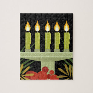 Schwarzer glücklicher Kwanzaa Puzzle