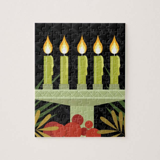 Schwarzer glücklicher Kwanzaa Puzzle (Vertikal)