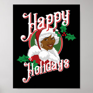 Schwarzer glücklicher Urlaub Afrikanischer Santa M Poster