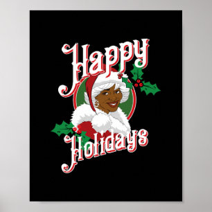 Schwarzer glücklicher Urlaub Afrikanischer Santa M Poster