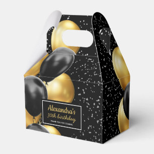 Schwarzer Gold Ballon Chic Danke Geburtstag Geschenkschachtel