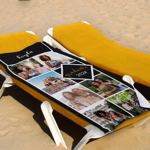 Schwarzer Gold Personalisierter Abschluss Strandtuch