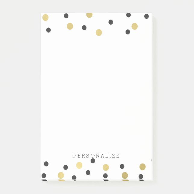 Schwarzer GoldConfetti Post-it Klebezettel (Vorderseite)