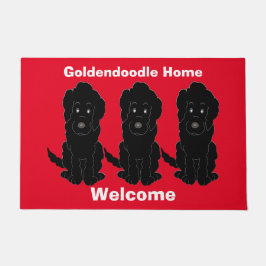 Schwarzer Goldendoodle Doormat-Design Fußmatte