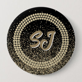 Schwarzer & Goldener Schaufensterbutton Luxus-Mono Button