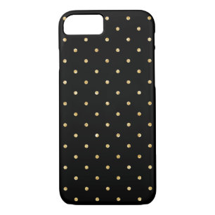 Schwarzer GoldGlitzer-kleines Polka-Punkt-Muster iPhone 8/7 Hülle
