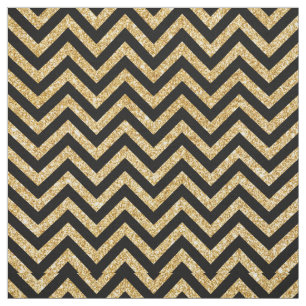 Schwarzer GoldGlitzer-Zickzack Stripes Zickzack Stoff