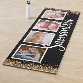 Schwarzer Goldkiefer-Foto-Collage individuelle Nam Yogamatte