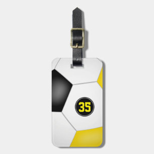 Schwarzer Goldklub-Mannschaft färbt Fußballtasche Gepäckanhänger